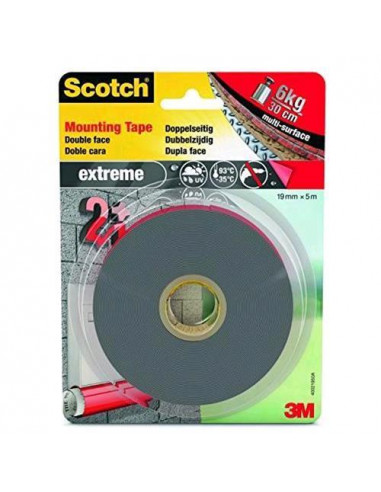 3M SCOTCH EXTREME NASTRO BIADESIVO EXTRA FORTE GRIGIO 19MMx5M
