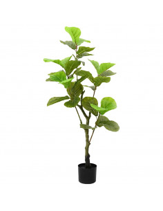 Albero di Ficus Artificiale 30 Foglie 125 cm Verde