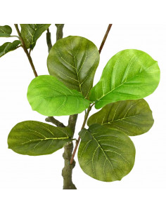 Albero di Ficus Artificiale 30 Foglie 125 cm Verde 2