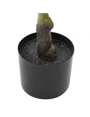 Albero di Ficus Artificiale 30 Foglie 125 cm Verde