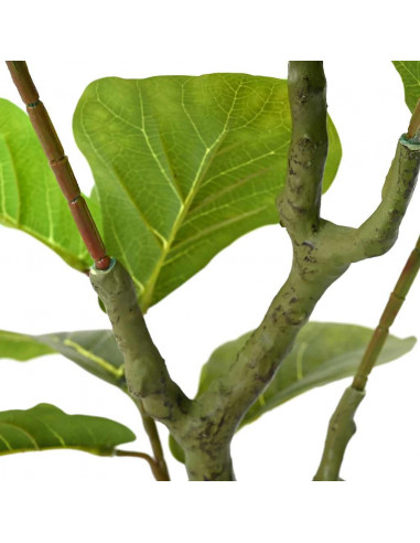 Albero di Ficus Artificiale 30 Foglie 125 cm Verde
