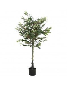 Albero di Ficus Artificiale 480 Foglie 130 cm Verde