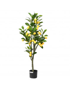 Albero di Limoni Artificiale 136 Foglie 120 cm Verde
