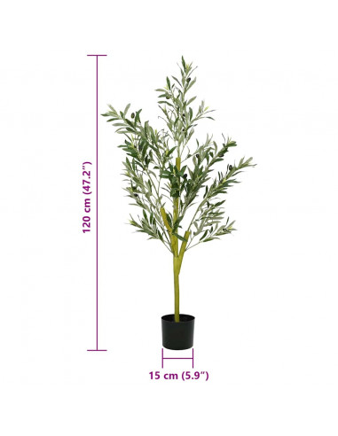 Albero Ulivo Artificiale 450 Foglie 120 cm Verde