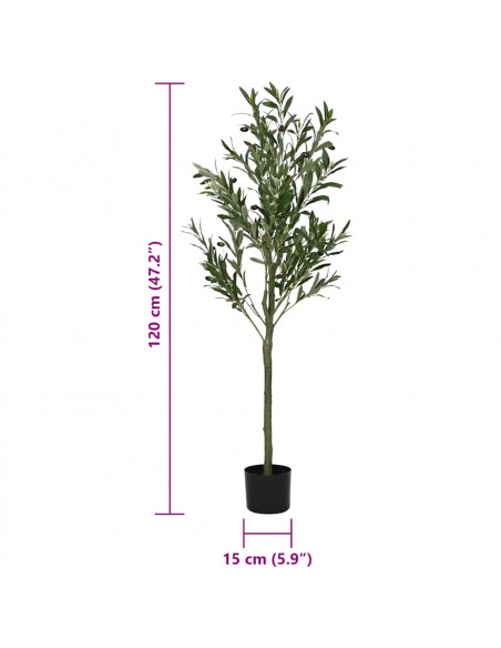 Albero Ulivo Artificiale 450 Foglie 120 cm Verde