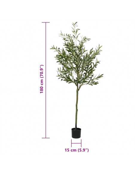 Albero Ulivo Artificiale 700 Foglie 180 cm Verde