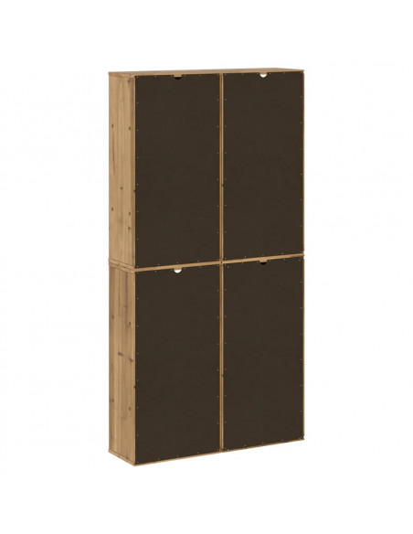 Armadietti Laterali 4 pz ODDA 40x24x79 cm Legno Massello Pino