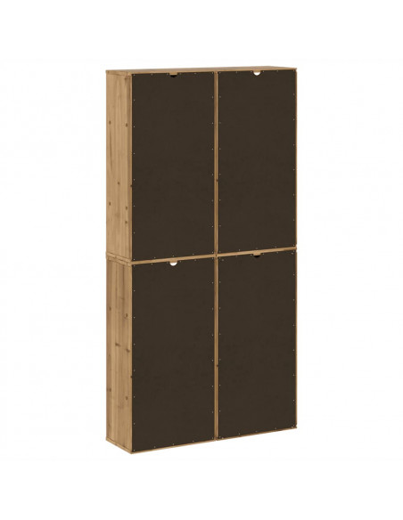 Armadietti Laterali 4 pz ODDA 40x24x79 cm Legno Massello Pino