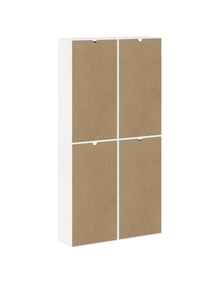 Armadietti Laterali 4 pz ODDA Bianco 40x24x79 cm Legno di Pino