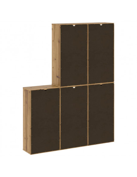 Armadietti Laterali 5 pz ODDA 40x24x79 cm Legno Massello Pino