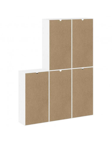 Armadietti Laterali 5 pz ODDA Bianco 40x24x79 cm Legno di Pino