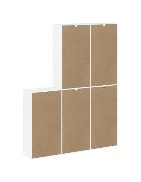 Armadietti Laterali 5 pz ODDA Bianco 40x24x79 cm Legno di Pino