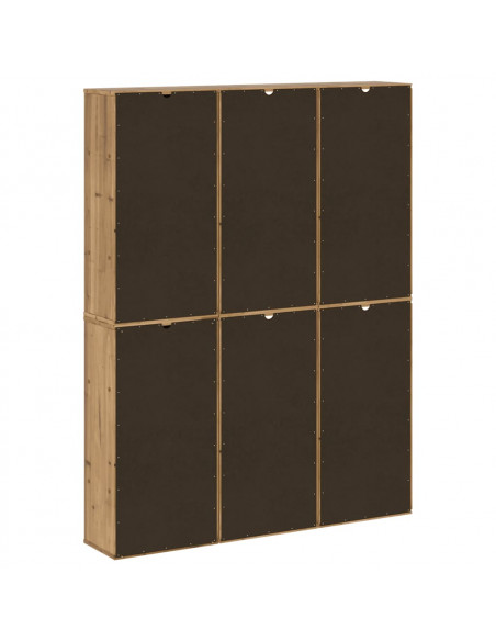 Armadietti Laterali 6 pz ODDA 40x24x79 cm Legno Massello Pino