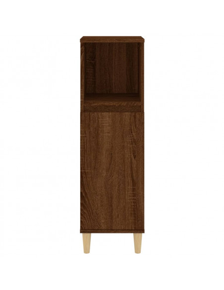 Armadietto Bagno Rovere Marrone 30x30x100 cm Legno Multistrato