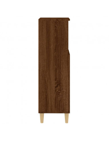 Armadietto Bagno Rovere Marrone 30x30x100 cm Legno Multistrato