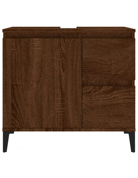 Armadietto Bagno Rovere Marrone 65x33x60cm in Legno Multistrato