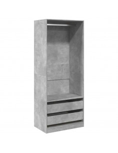 Armadio Grigio Cemento 80x50x200 cm in Legno Multistrato