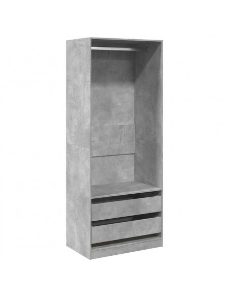 Armadio Grigio Cemento 80x50x200 cm in Legno Multistrato