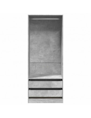 Armadio Grigio Cemento 80x50x200 cm in Legno Multistrato