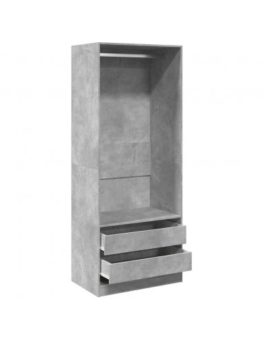 Armadio Grigio Cemento 80x50x200 cm in Legno Multistrato