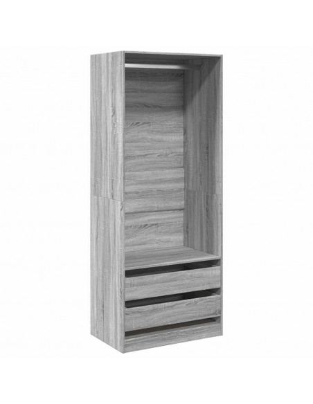 Armadio Grigio Sonoma 80x50x200 cm in Legno Multistrato