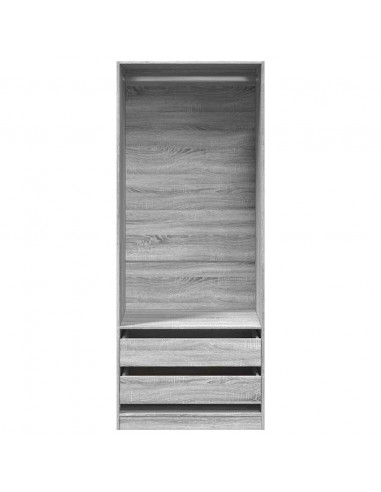 Armadio Grigio Sonoma 80x50x200 cm in Legno Multistrato