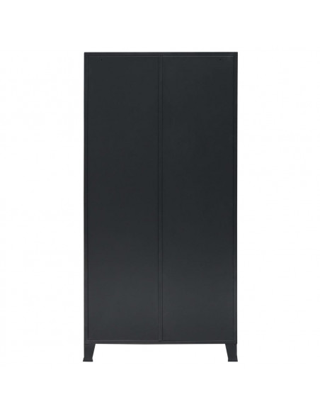 Armadio in Metallo in Stile Industriale 90x40x180 cm Nero