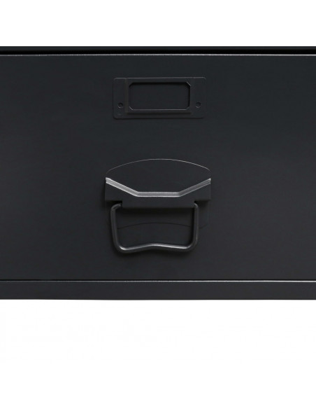 Armadio in Metallo in Stile Industriale 90x40x180 cm Nero