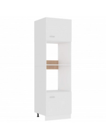 Armadio per Microonde Bianco 60x57x207 cm in Legno Multistrato