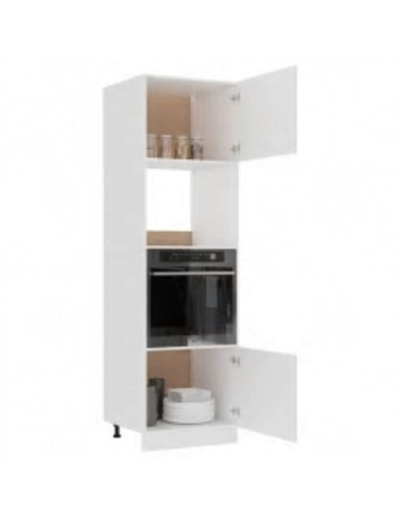 Armadio per Microonde Bianco 60x57x207 cm in Legno Multistrato