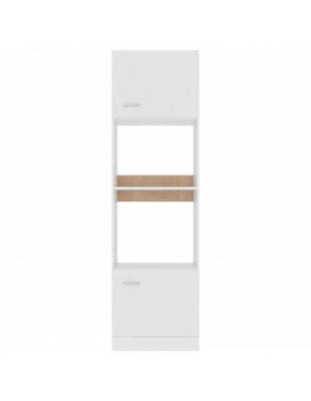 Armadio per Microonde Bianco 60x57x207 cm in Legno Multistrato