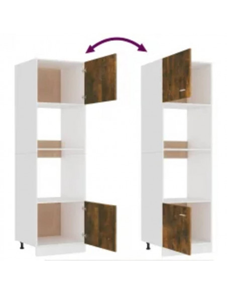 Armadio per Microonde Rovere Fumo 60x57x207cm Legno Multistrato