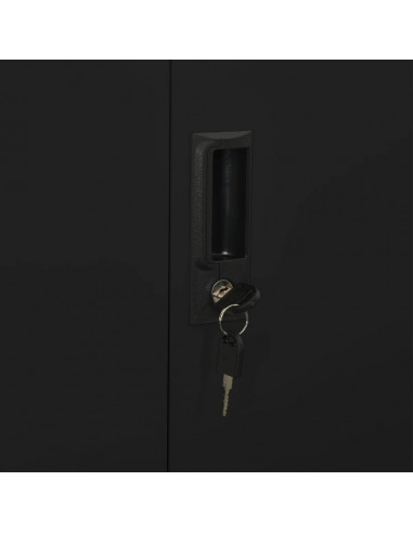 Armadio per Ufficio Nero 90x40x180 cm in Acciaio