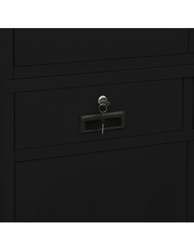 Armadio per Ufficio Nero 90x40x180 cm in Acciaio