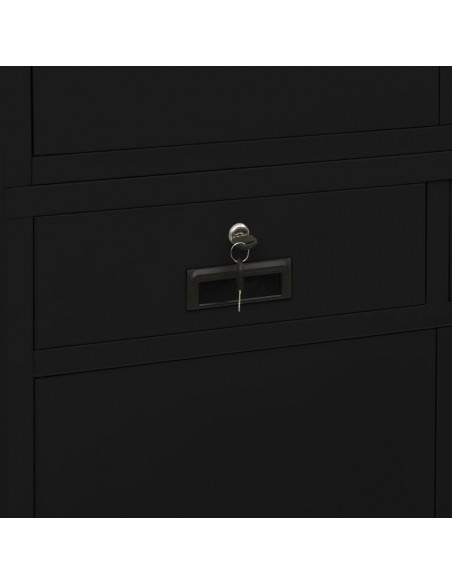 Armadio per Ufficio Nero 90x40x180 cm in Acciaio
