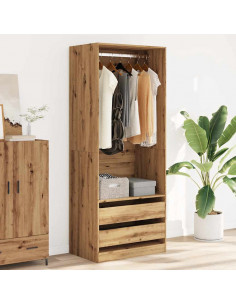 Armadio Rovere Artigianale 80x50x200 cm in Legno Multistrato 2