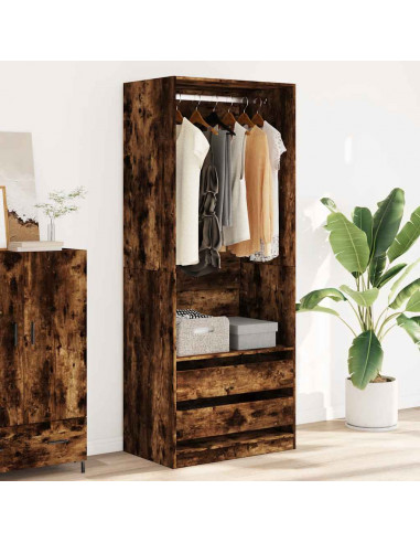 Armadio Rovere Fumo 80x50x200 cm in Legno Multistrato