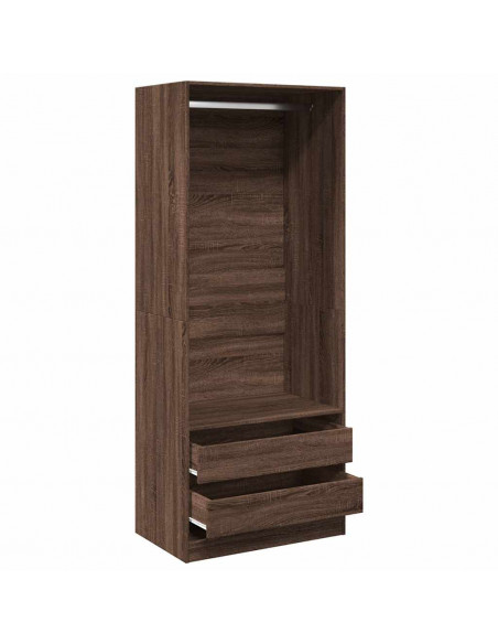 Armadio Rovere Marrone 80x50x200 cm in Legno Multistrato
