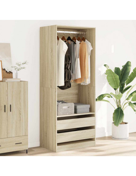 Armadio Rovere Sonoma 80x50x200 cm in Legno Multistrato