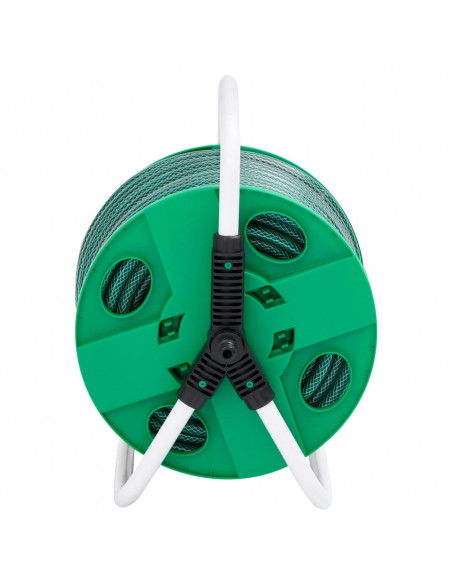 Avvolgitubo Autonomo Verde con Set Raccordi Tubo 0,5" 50 m PVC
