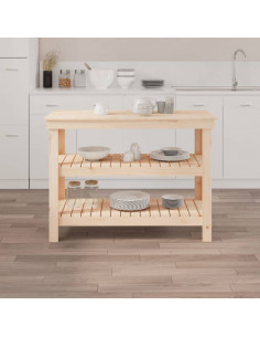 Banco da Lavoro 110,5x50x80 cm in Legno Massello di Pino 2