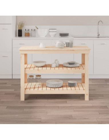 Banco da Lavoro 110,5x50x80 cm in Legno Massello di Pino