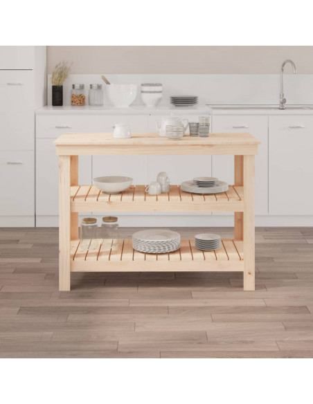 Banco da Lavoro 110,5x50x80 cm in Legno Massello di Pino