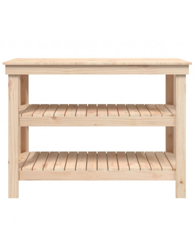 Banco da Lavoro 110,5x50x80 cm in Legno Massello di Pino