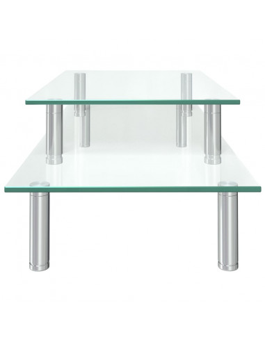 Base per Monitor a 2 Livelli in Vetro Trasparente