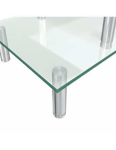 Base per Monitor a 2 Livelli in Vetro Trasparente