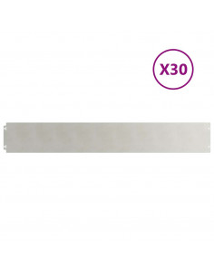 Bordure per Prato 30 pz 15x103 cm Acciaio Inossidabile