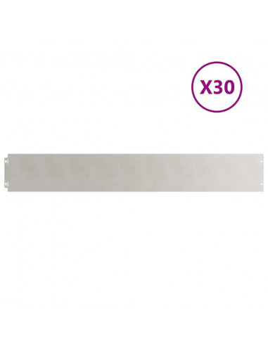 Bordure per Prato 30 pz 15x103 cm Acciaio Inossidabile