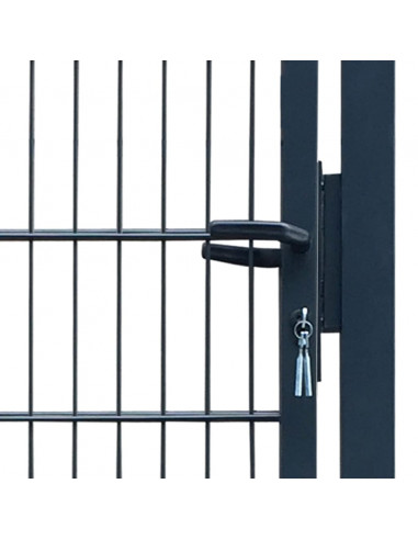 Cancello da Giardino 2D (Singolo) Grigio Antracite 106 x 170 cm