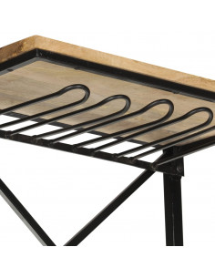 Cantinetta per Vini a Trattore Bianca 49x31x172 cm Mango Grezzo 2